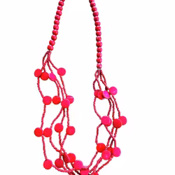 Rött flerradigt halsband