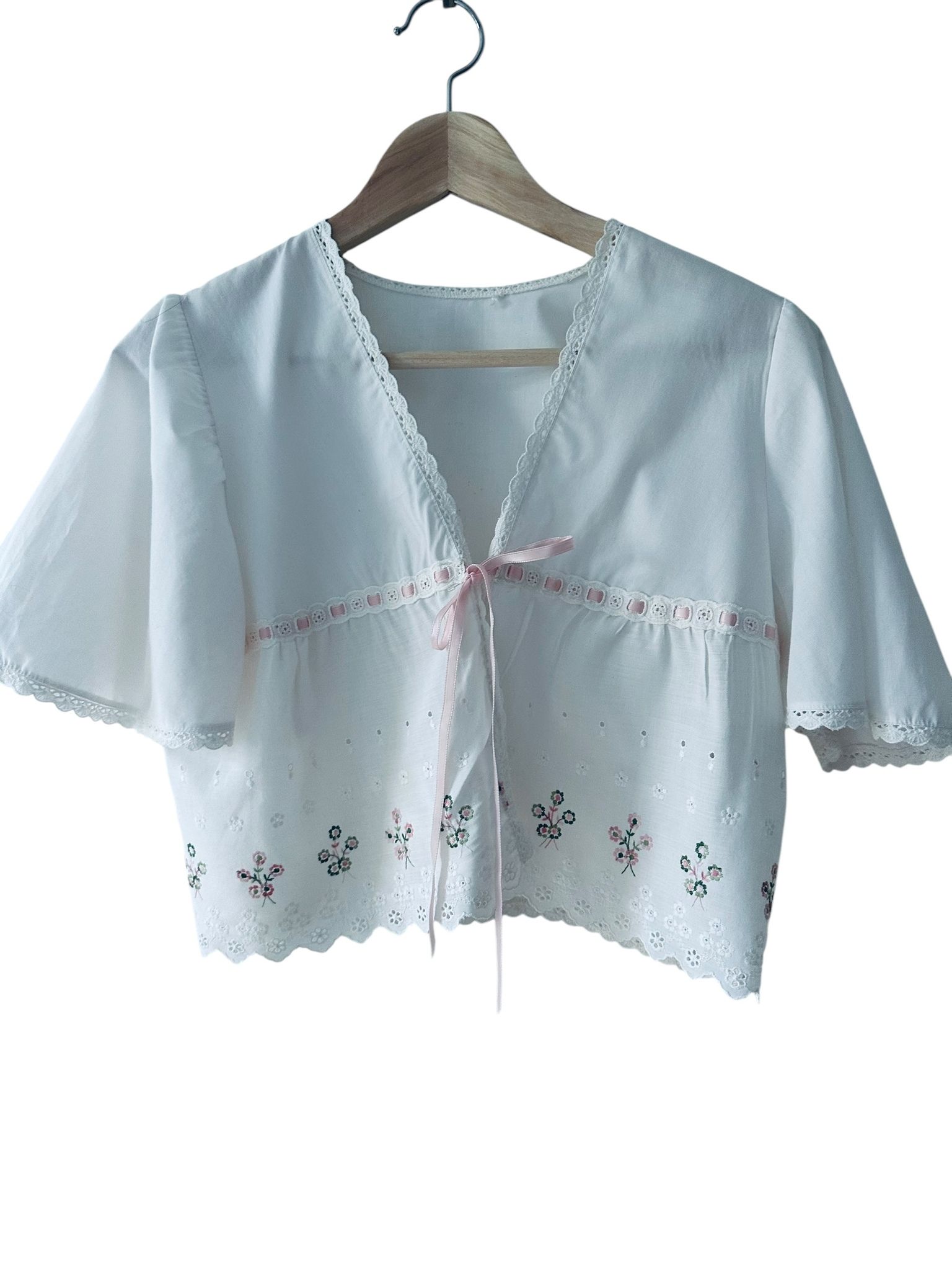 Vintage blus med knyt