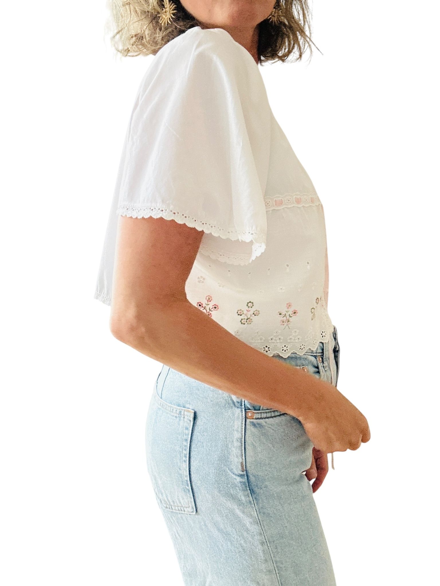 Vintage blus med knyt