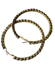 Örhängen - stora hoops med strass
