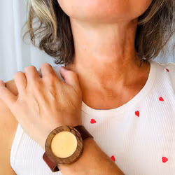 Nullame - armband i läder och trä