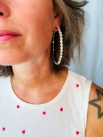 Örhängen - stora hoops med strass