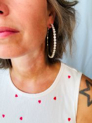 Örhängen - stora hoops med strass