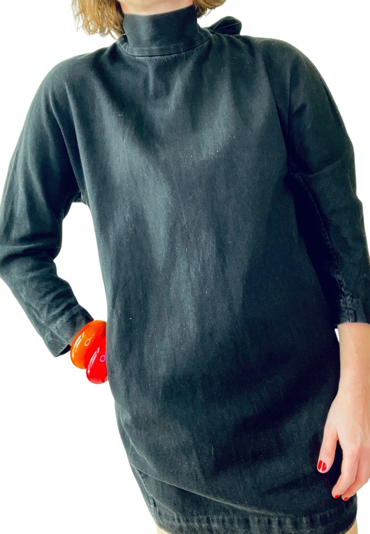 COS svart denimklänning