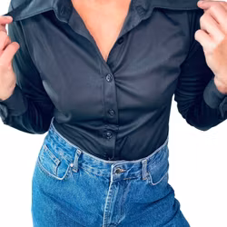 Vintage svart skjorta 70-tal