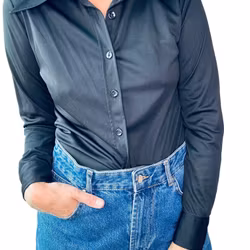 Vintage svart skjorta 70-tal