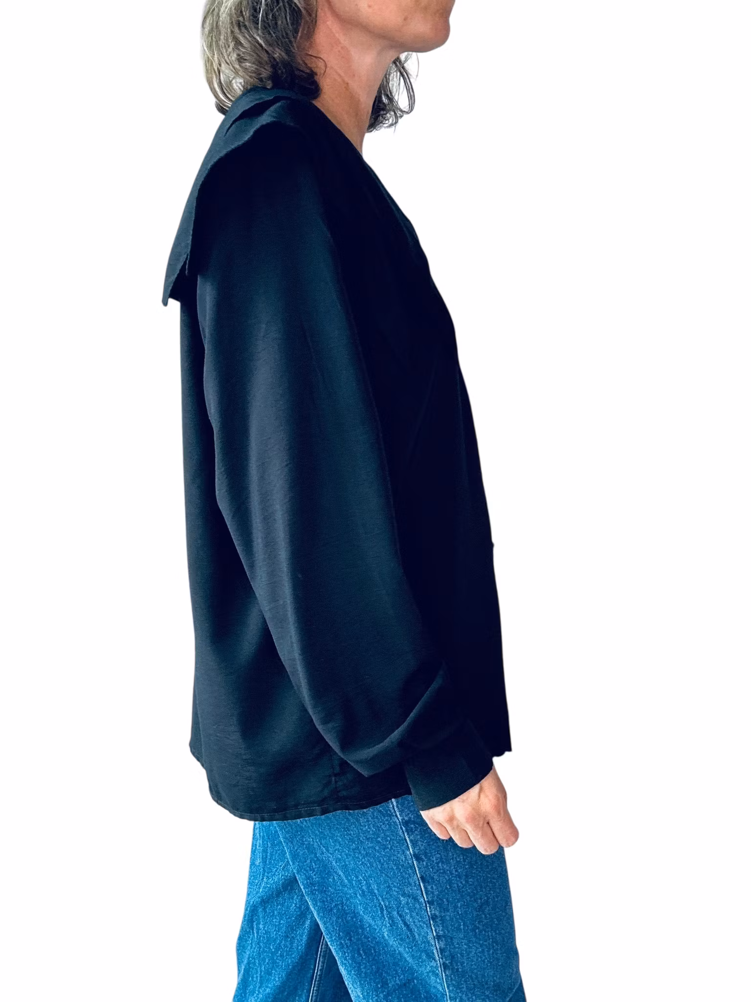 Vintage blus med stor krage