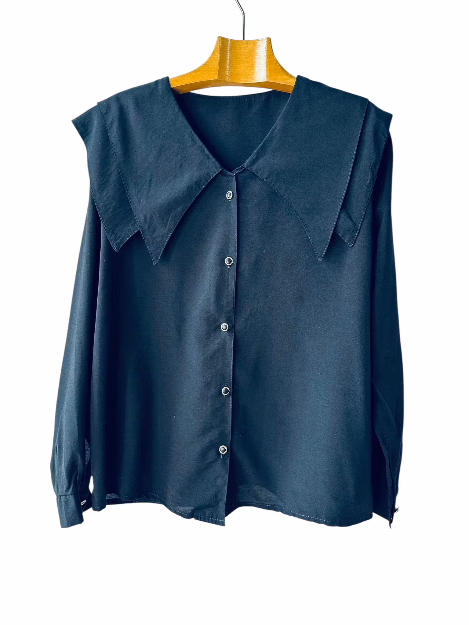 Vintage blus med stor krage