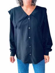 Vintage blus med stor krage