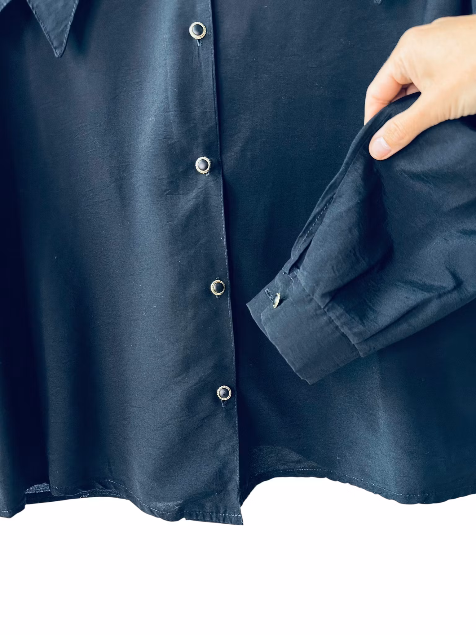 Vintage blus med stor krage