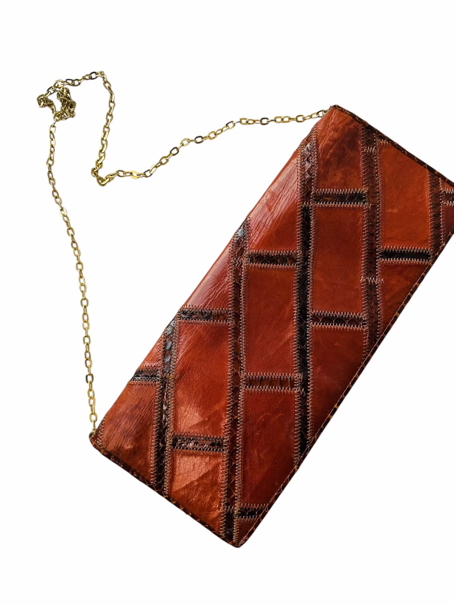 Vintage läderclutch