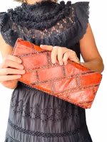 Vintage läderclutch