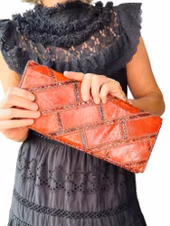 Vintage läderclutch
