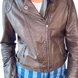 Mörkbrun MC-jacka