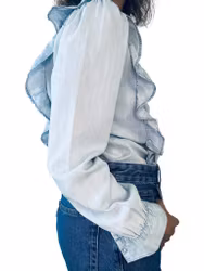 Sofie Schnoor denimskjorta med volang