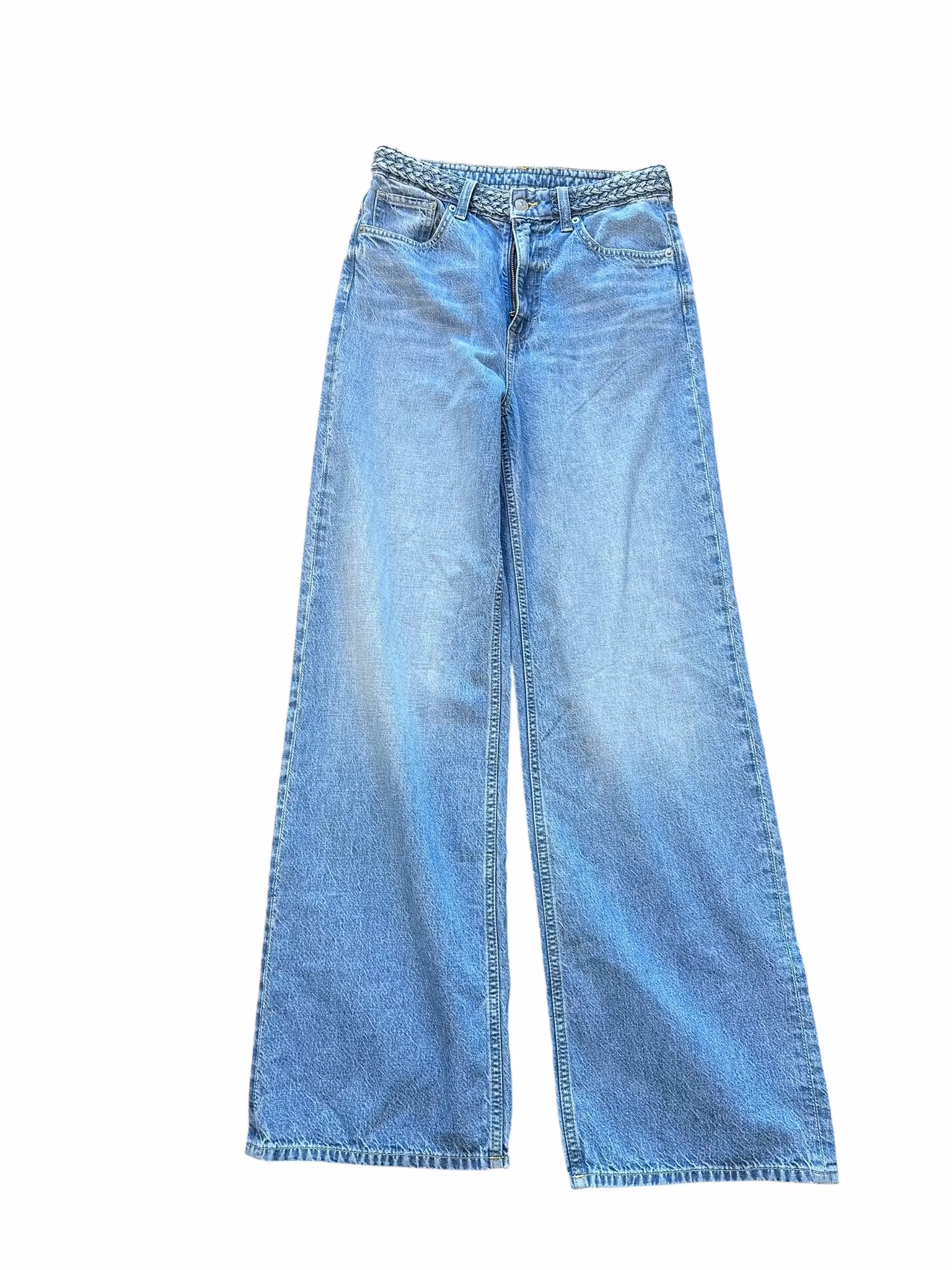 Jeans med flätad midja
