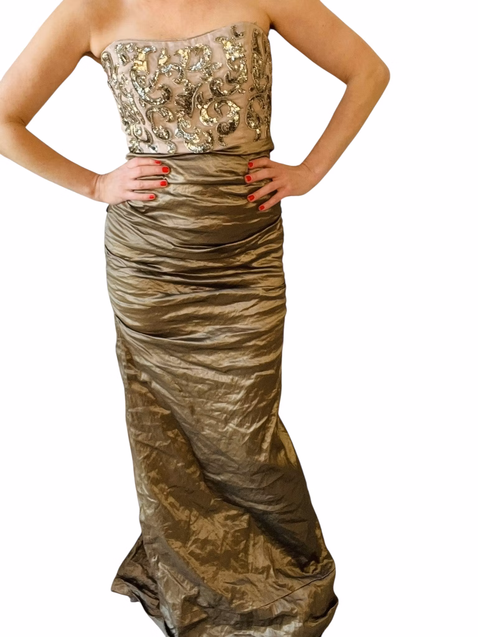 Nicole Miller lång sidenklänning