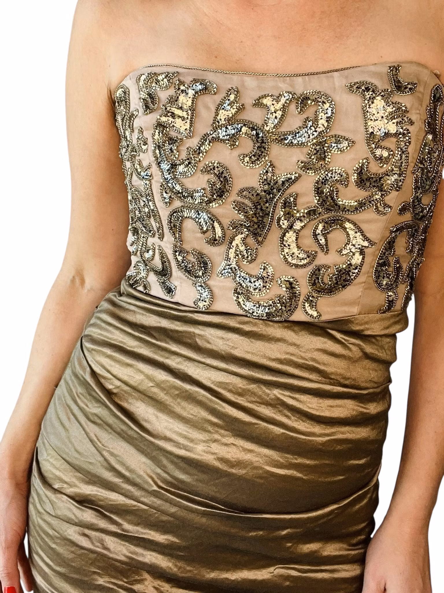 Nicole Miller lång sidenklänning