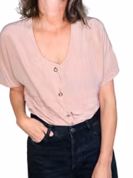Sidenblus i dusty pink