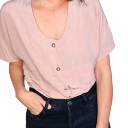 Sidenblus i dusty pink