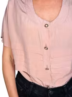 Sidenblus i dusty pink