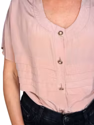 Sidenblus i dusty pink