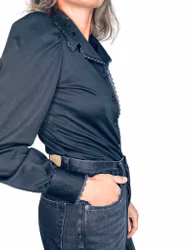 Vintage blus med stor spetskrage