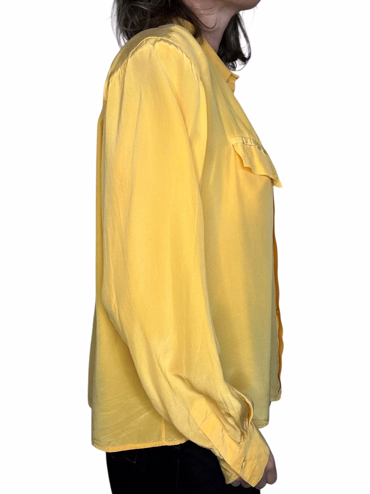 Vintage gul sidenblus