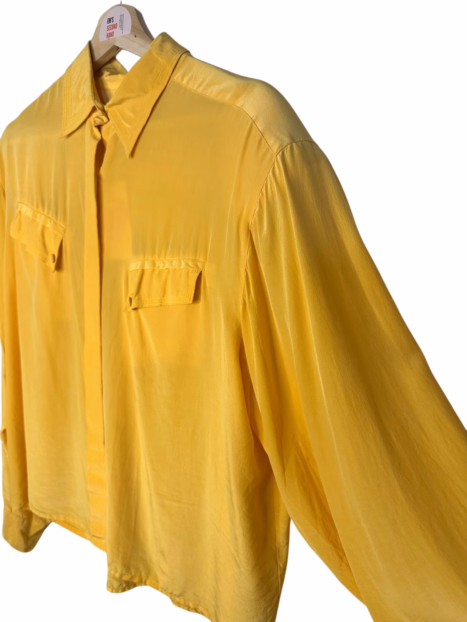 Vintage gul sidenblus