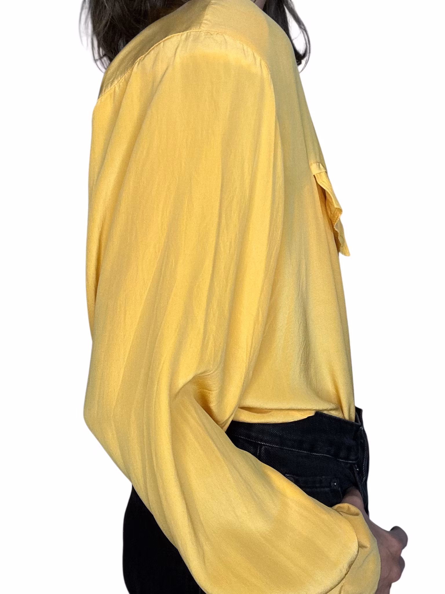 Vintage gul sidenblus
