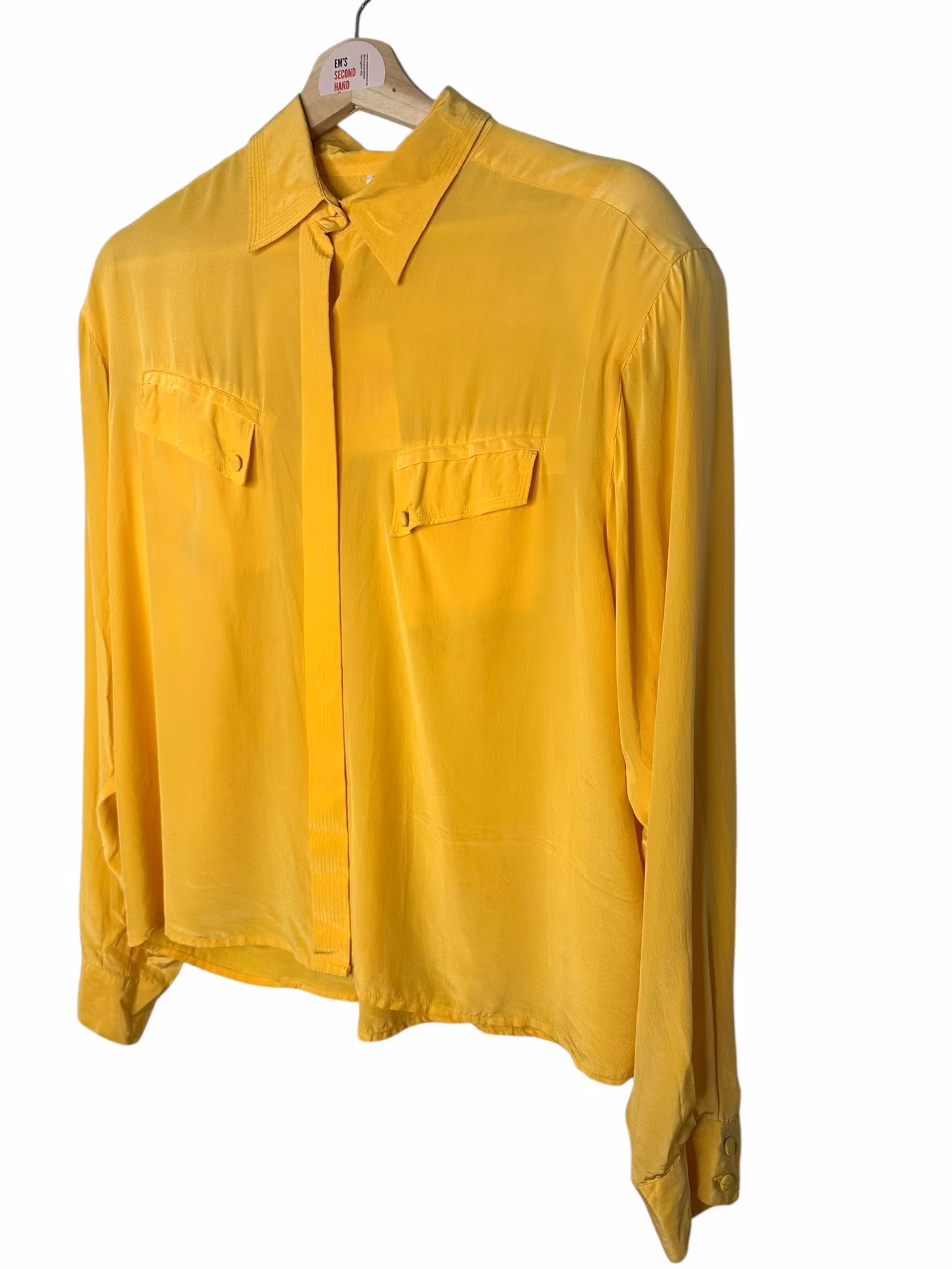 Vintage gul sidenblus