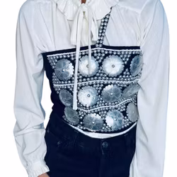 Vintage handsydd topp med nitar