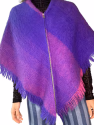 Vintage poncho med zipup