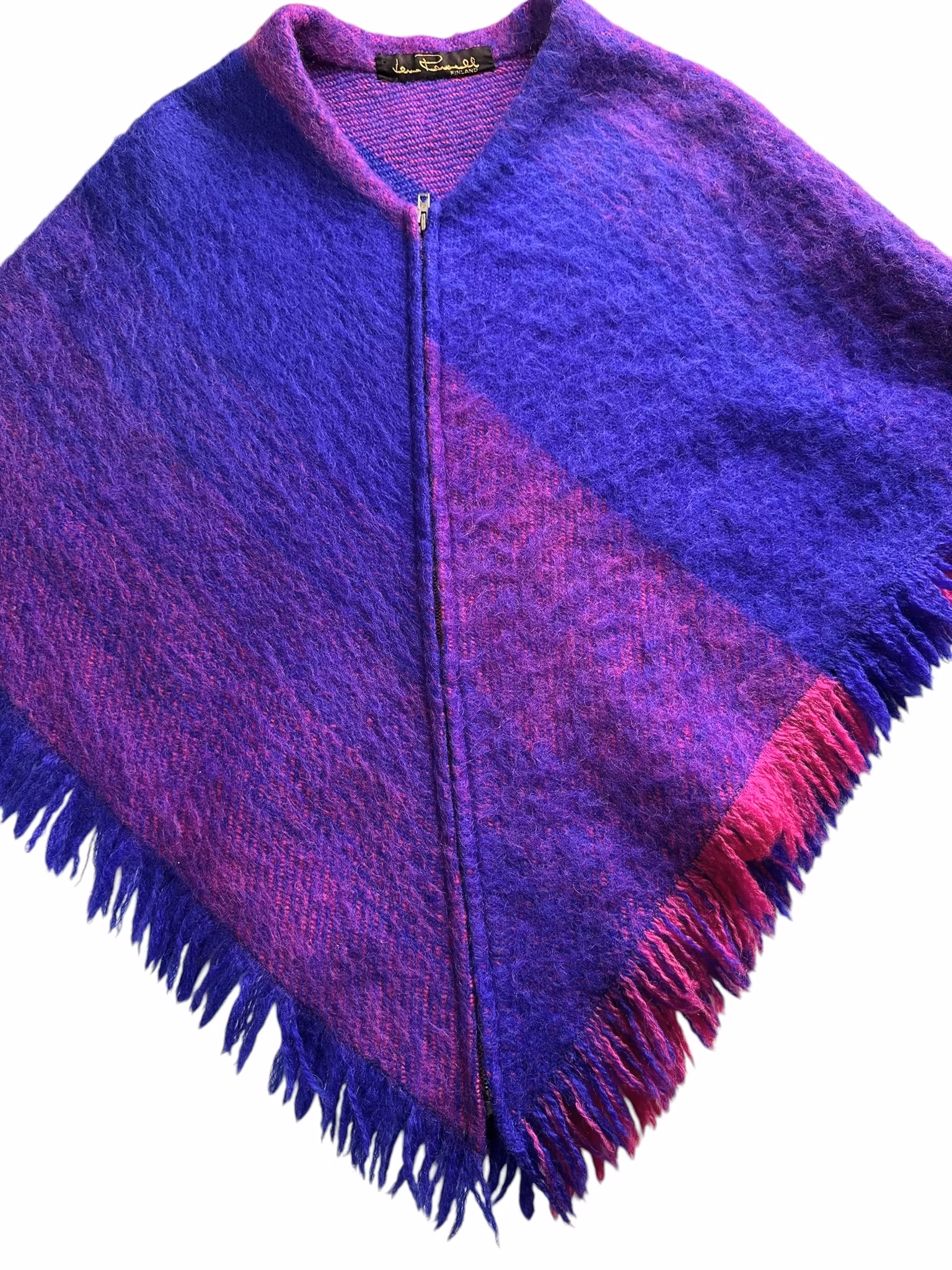 Vintage poncho med zipup