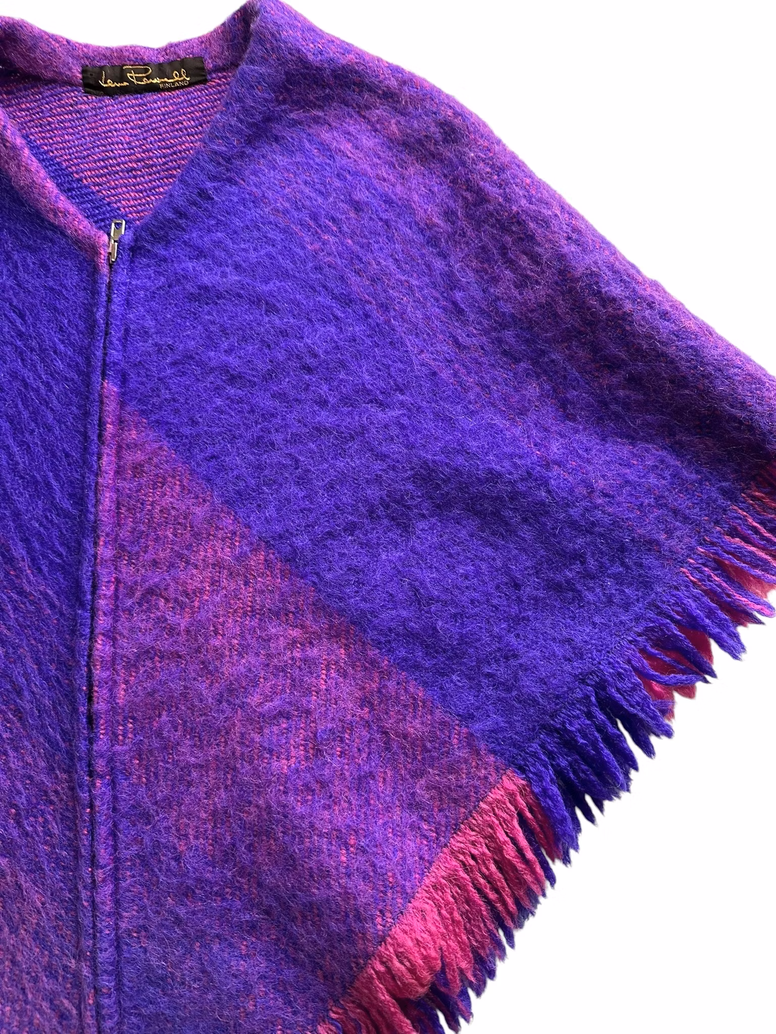 Vintage poncho med zipup
