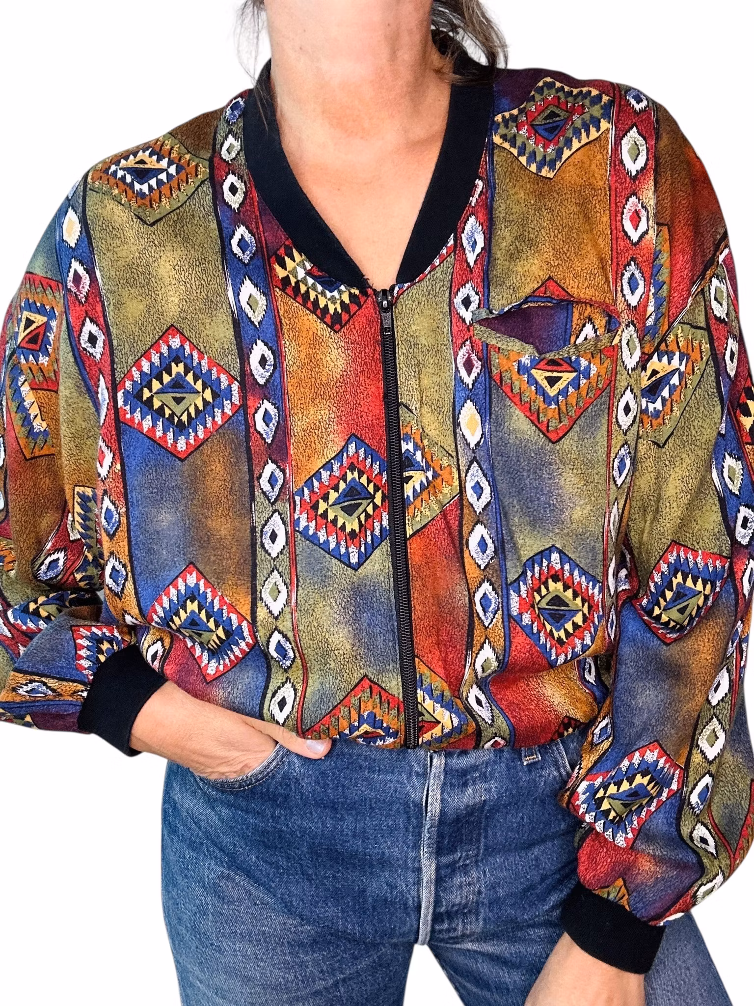 Vintage bomber i viskos - 90-tal