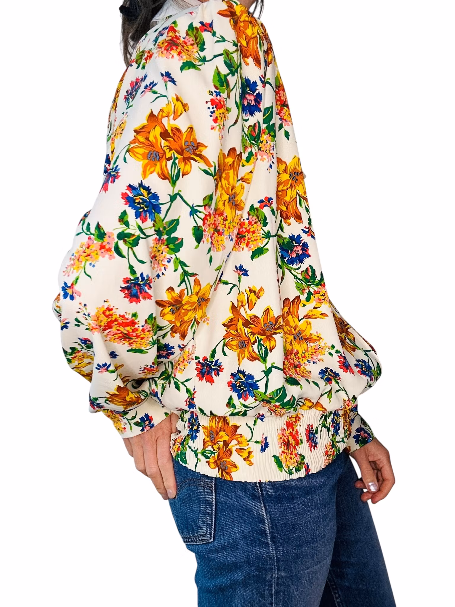 Vintage blommig blusjacka