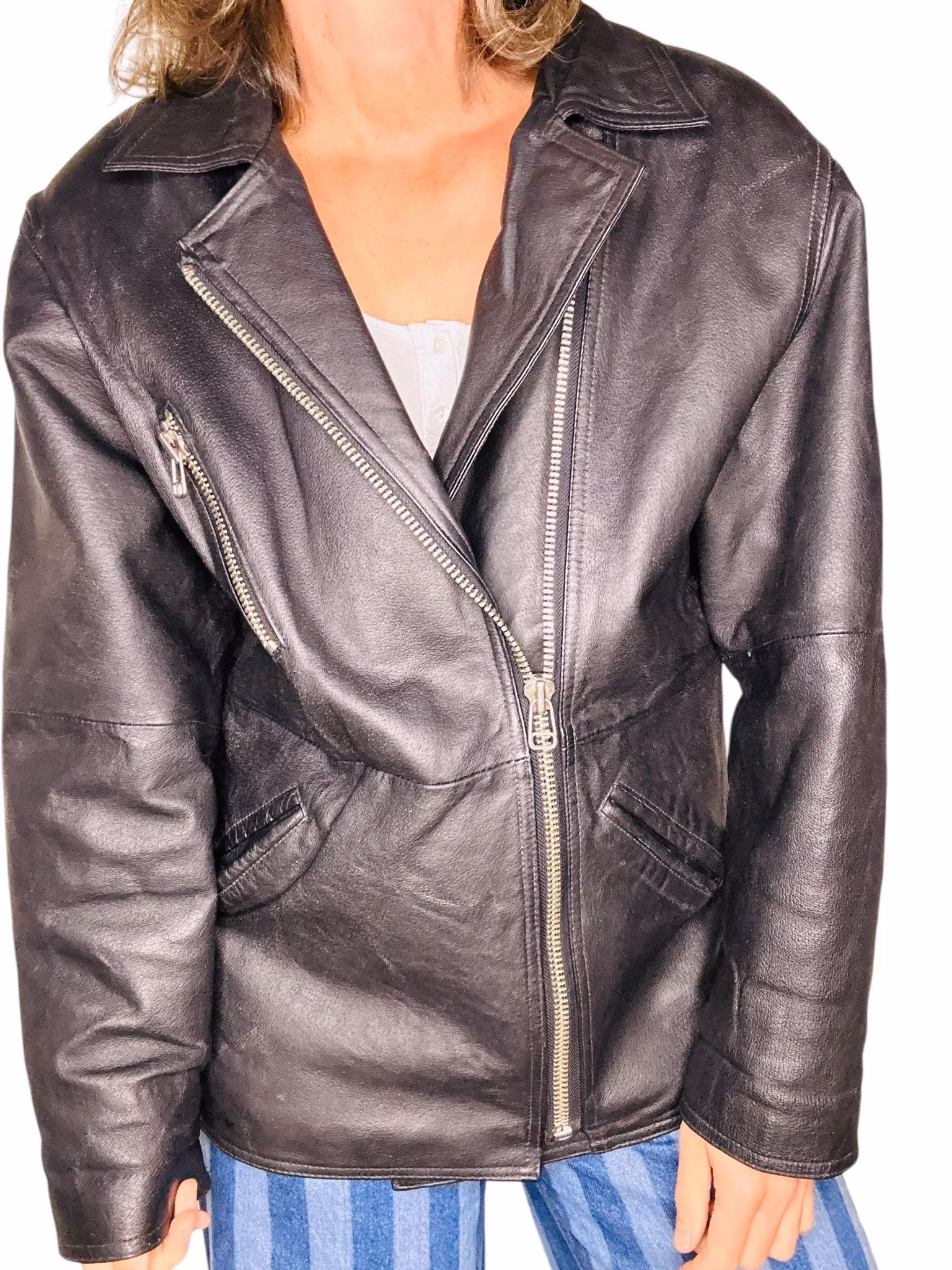 Vintage svart längre biker
