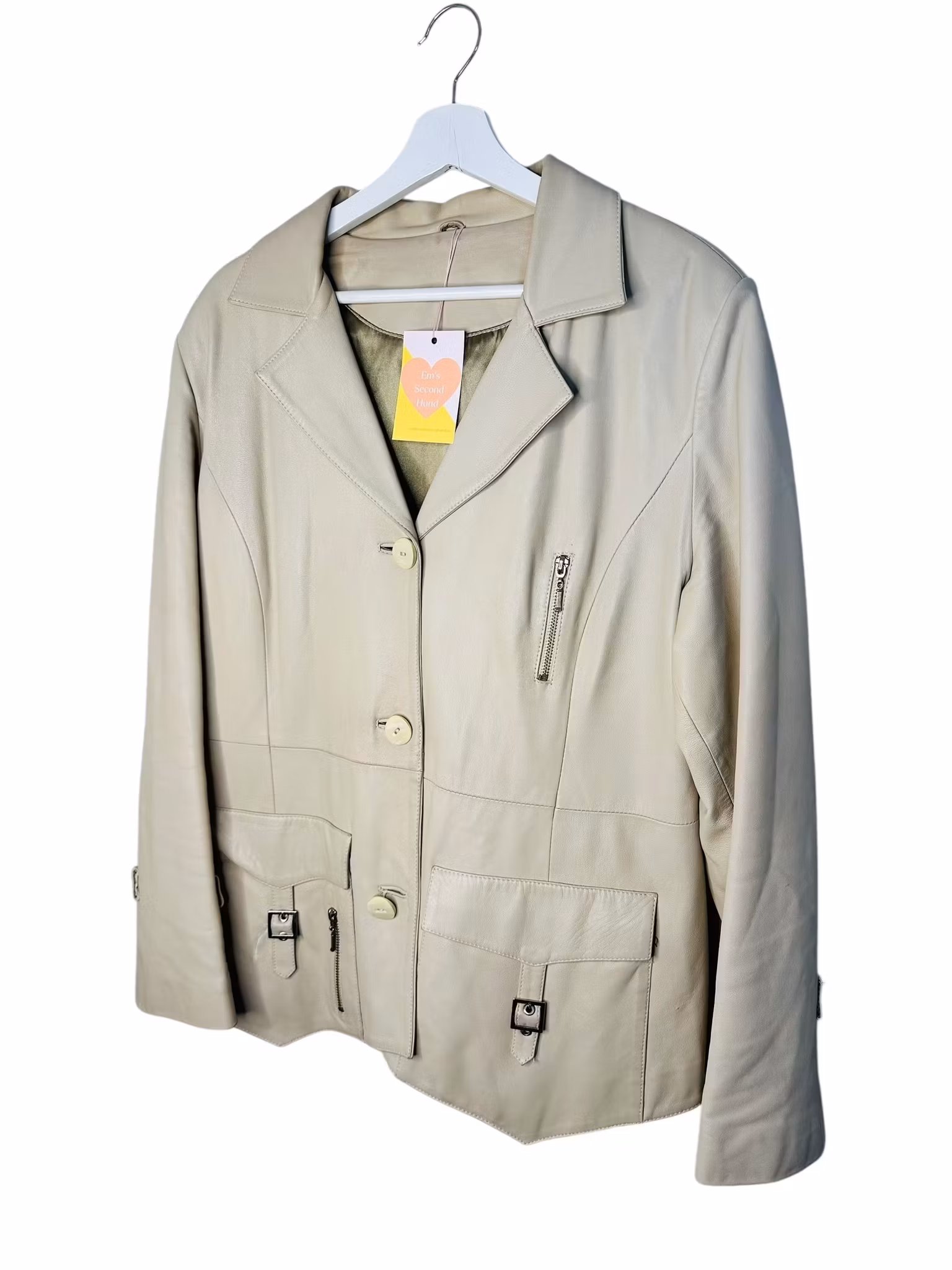 Beige skinnjacka