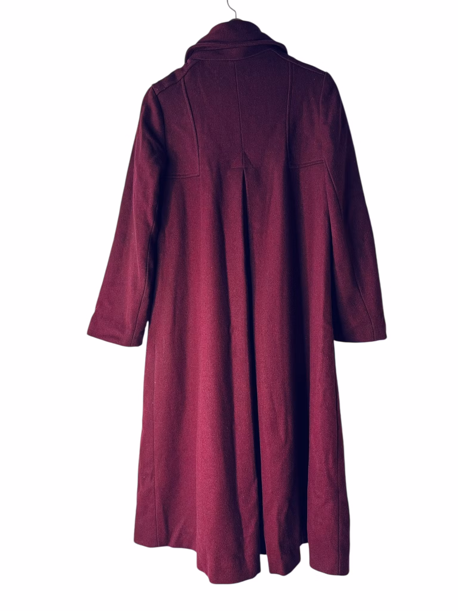 Vintage vinröd ullkappa
