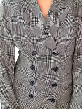 DKNY rutig ullkavaj