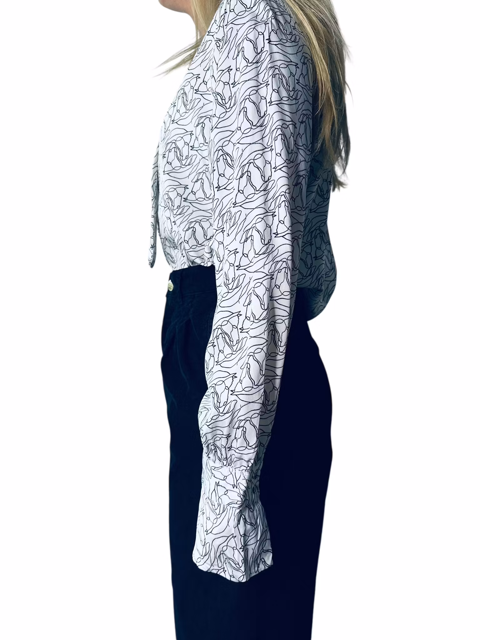 Gestuz blus med hästprint