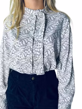 Gestuz blus med hästprint