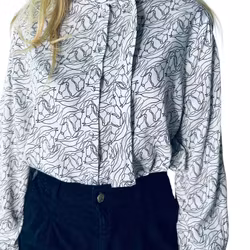 Gestuz blus med hästprint