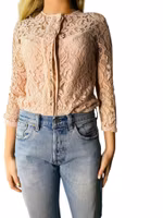 Custommade rosa spetsblus