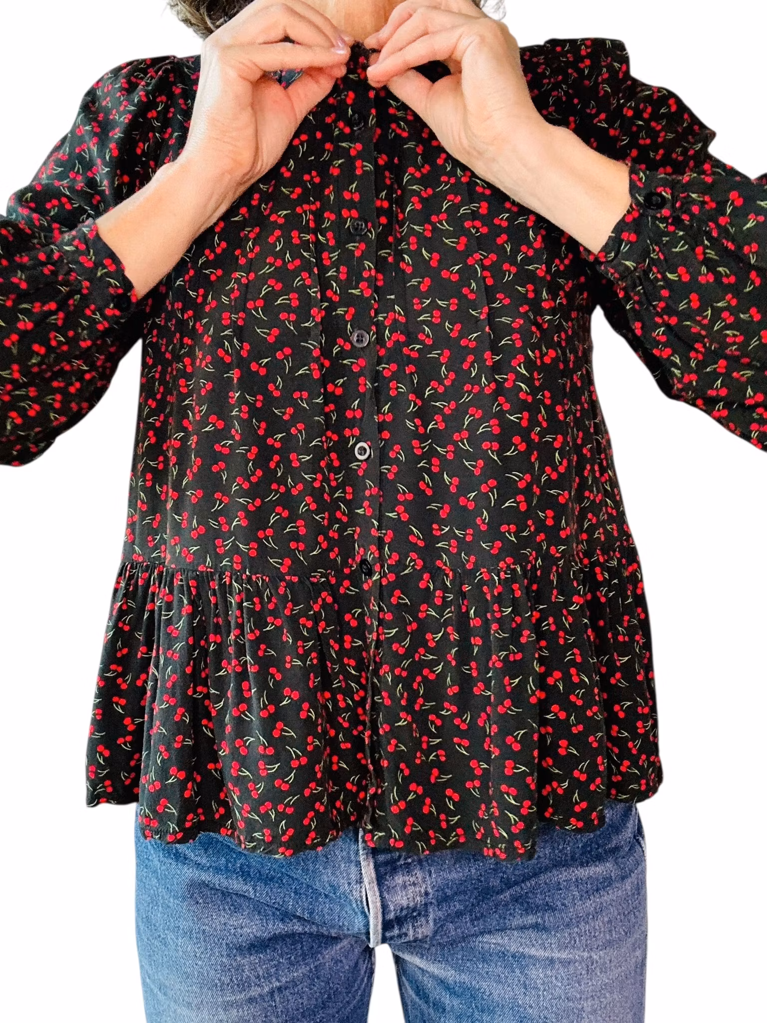 Blus med körsbär