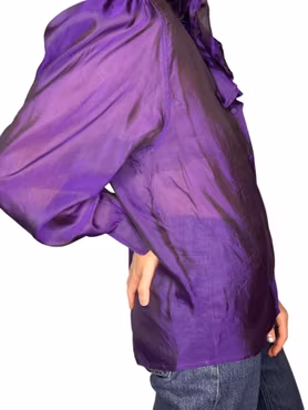 Vintage lila blus i sidenmix