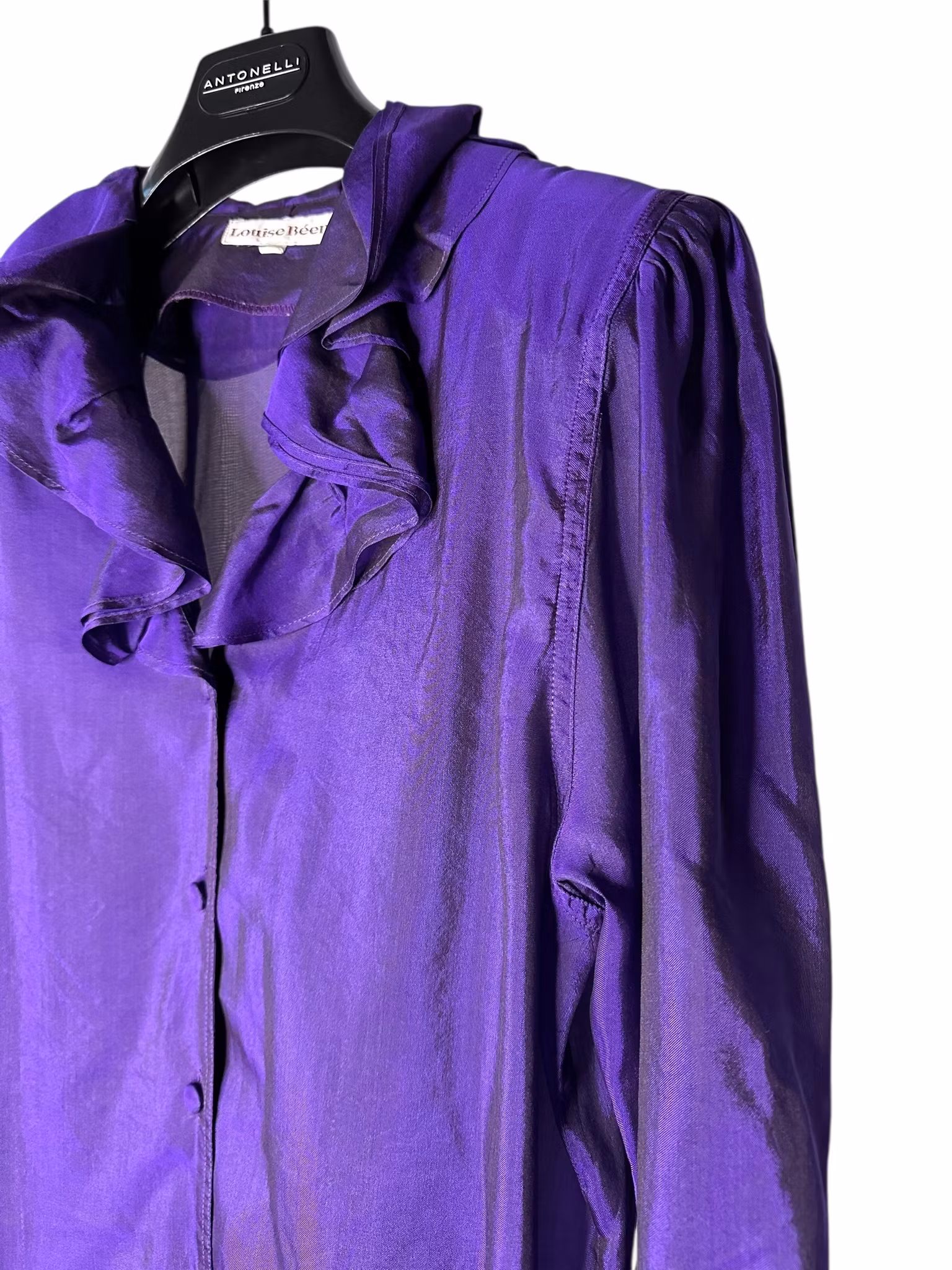 Vintage lila blus i sidenmix