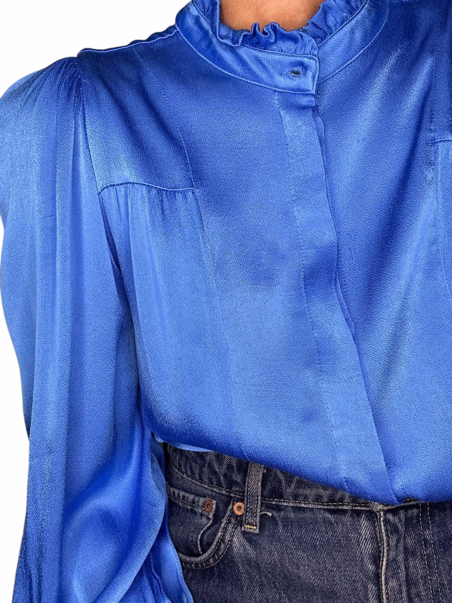 Blå blus i viskos