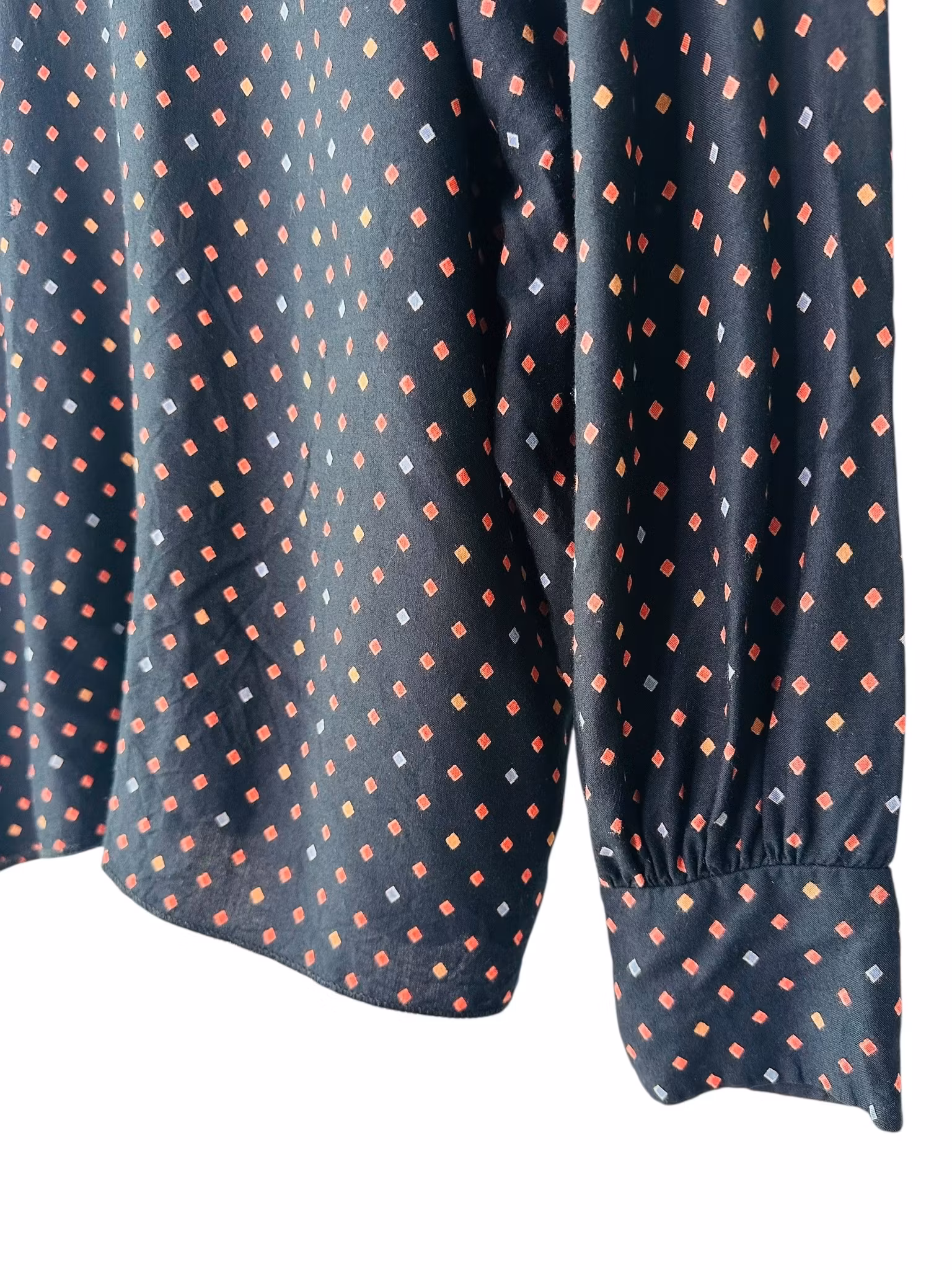 Vintage blus med sned knäppning